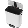 image:imageBrabantia Bo StepOn Kitchen Trash Can with Dual Compartments  White  3  6 Gal Inner Buckets  SoftClose Garbage Can Light Pedal Operation StayOpen Lid  Fits Against Wall   Trash BagsWhite