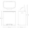 image:imageBrabantia Bo StepOn Kitchen Trash Can with Dual Compartments  White  3  6 Gal Inner Buckets  SoftClose Garbage Can Light Pedal Operation StayOpen Lid  Fits Against Wall   Trash BagsMatt Steel FPP