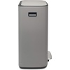 image:imageBrabantia Bo StepOn Kitchen Trash Can with Dual Compartments  White  3  6 Gal Inner Buckets  SoftClose Garbage Can Light Pedal Operation StayOpen Lid  Fits Against Wall   Trash BagsMineral Concrete Gray