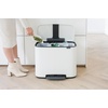image:imageBrabantia Bo StepOn Kitchen Trash Can with Dual Compartments  White  3  6 Gal Inner Buckets  SoftClose Garbage Can Light Pedal Operation StayOpen Lid  Fits Against Wall   Trash BagsWhite