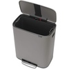 image:imageBrabantia Bo StepOn Kitchen Trash Can with Dual Compartments  White  3  6 Gal Inner Buckets  SoftClose Garbage Can Light Pedal Operation StayOpen Lid  Fits Against Wall   Trash BagsMineral Concrete Gray