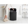 image:imageBrabantia Bo StepOn Kitchen Trash Can with Dual Compartments  White  3  6 Gal Inner Buckets  SoftClose Garbage Can Light Pedal Operation StayOpen Lid  Fits Against Wall   Trash BagsMatt Black