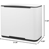 image:imageBrabantia Bo StepOn Kitchen Trash Can with Dual Compartments  White  3  6 Gal Inner Buckets  SoftClose Garbage Can Light Pedal Operation StayOpen Lid  Fits Against Wall   Trash BagsWhite