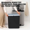image:imageBrabantia Bo StepOn Kitchen Trash Can with Dual Compartments  White  3  6 Gal Inner Buckets  SoftClose Garbage Can Light Pedal Operation StayOpen Lid  Fits Against Wall   Trash BagsSoft Gray