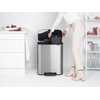 image:imageBrabantia Bo StepOn Kitchen Trash Can with Dual Compartments  White  3  6 Gal Inner Buckets  SoftClose Garbage Can Light Pedal Operation StayOpen Lid  Fits Against Wall   Trash BagsMatt Steel FPP