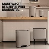 image:imageBrabantia Bo StepOn Kitchen Trash Can with Dual Compartments  White  3  6 Gal Inner Buckets  SoftClose Garbage Can Light Pedal Operation StayOpen Lid  Fits Against Wall   Trash BagsSoft Gray
