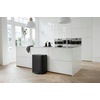 image:imageBrabantia Bo StepOn Kitchen Trash Can with Dual Compartments  White  3  6 Gal Inner Buckets  SoftClose Garbage Can Light Pedal Operation StayOpen Lid  Fits Against Wall   Trash BagsMatt Black