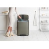 image:imageBrabantia Bo StepOn Kitchen Trash Can with Dual Compartments  White  3  6 Gal Inner Buckets  SoftClose Garbage Can Light Pedal Operation StayOpen Lid  Fits Against Wall   Trash BagsPlatinum