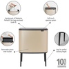 image:imageBrabantia Bo Touch Bin 34 Liters Soft Beige PlasticMetallic Gold
