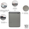 image:imageBrabantia Bo Touch Bin 34 Liters Soft Beige PlasticMineral Concrete Gray