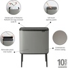 image:imageBrabantia Bo Touch Bin 34 Liters Soft Beige PlasticMineral Concrete Gray