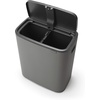 image:imageBrabantia Bo Touch Bin 34 Liters Soft Beige PlasticMineral Concrete Gray
