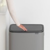 image:imageBrabantia Bo Touch Bin 34 Liters Soft Beige PlasticMineral Concrete Gray