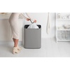 image:imageBrabantia Bo Touch Top Kitchen Trash Can with Single Compartment  Mineral Gray  16 Gal Inner Bucket  SoftClose Garbage Can Light Touch Opening StayOpen Lid  Fits Against Wall   Trash Bags