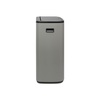 image:imageBrabantia Bo Touch Top Kitchen Trash Can with Single Compartment  Mineral Gray  16 Gal Inner Bucket  SoftClose Garbage Can Light Touch Opening StayOpen Lid  Fits Against Wall   Trash Bags