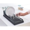 image:imageBrabantia Compact Dish Drying Draining Rack Dark Gray Plastic EasyClean Drip Tray amp Removable Cutlery BasketDark Gray