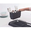 image:imageBrabantia Compact Dish Drying Draining Rack Dark Gray Plastic EasyClean Drip Tray amp Removable Cutlery BasketDark Gray