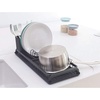 image:imageBrabantia Compact Dish Drying Draining Rack Dark Gray Plastic EasyClean Drip Tray amp Removable Cutlery BasketDark Gray