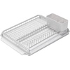 image:imageBrabantia Compact Dish Drying Draining Rack Dark Gray Plastic EasyClean Drip Tray amp Removable Cutlery BasketLight Gray