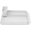 image:imageBrabantia Compact Dish Drying Draining Rack Dark Gray Plastic EasyClean Drip Tray amp Removable Cutlery BasketLight Gray