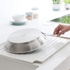 image:imageBrabantia Compact Dish Drying Draining Rack Dark Gray Plastic EasyClean Drip Tray amp Removable Cutlery BasketLight Gray