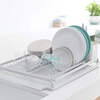 image:imageBrabantia Compact Dish Drying Draining Rack Dark Gray Plastic EasyClean Drip Tray amp Removable Cutlery BasketLight Gray