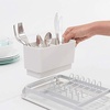 image:imageBrabantia Compact Dish Drying Draining Rack Dark Gray Plastic EasyClean Drip Tray amp Removable Cutlery BasketLight Gray