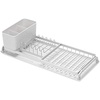 image:imageBrabantia Compact Dish Drying Draining Rack Dark Gray Plastic EasyClean Drip Tray amp Removable Cutlery BasketLight Gray