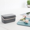 image:imageBrabantia Food Waste Caddy 048 GalDark Gray Kitchen Leftovers Can with StayOpen Lid amp Stainless Steel Handle for CompostingGray