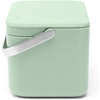 image:imageBrabantia Food Waste Caddy 048 GalDark Gray Kitchen Leftovers Can with StayOpen Lid amp Stainless Steel Handle for CompostingJade Green