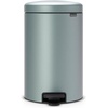 image:imageBrabantia New Icon Step Trash Can 08 GalMatt Black Soft Closing Kitchen GarbageRecycling Can with Removable BucketMetallic Mint
