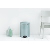 image:imageBrabantia New Icon Step Trash Can 08 GalMatt Black Soft Closing Kitchen GarbageRecycling Can with Removable BucketMetallic Mint