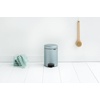 image:imageBrabantia New Icon Step Trash Can 08 GalMatt Black Soft Closing Kitchen GarbageRecycling Can with Removable BucketMetallic Mint