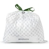 image:imageBrabantia PerfectFit Trash Bags Size Y53 Gal Thick Plastic Trash Can Liners with Drawstring Handles 120 BagsWhite  Code R