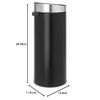 image:imageBrabantia PressTop Kitchen Trash Can with Flat Back  Brilliant Steel  106 Gallon  40L  Home Trash Can with SoftTouch StayOpen Lid amp Removable Inner Bucket  Flat Against Wall   Trash BagsMatt BlackMatt Steel