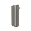 image:imageBrabantia PressTop Kitchen Trash Can with Flat Back  Brilliant Steel  106 Gallon  40L  Home Trash Can with SoftTouch StayOpen Lid amp Removable Inner Bucket  Flat Against Wall   Trash BagsPlatinum