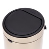 image:imageBrabantia PressTop Kitchen Trash Can with Flat Back  Brilliant Steel  106 Gallon  40L  Home Trash Can with SoftTouch StayOpen Lid amp Removable Inner Bucket  Flat Against Wall   Trash BagsSoft Beige
