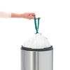 image:imageBrabantia PressTop Kitchen Trash Can with Flat Back  Brilliant Steel  106 Gallon  40L  Home Trash Can with SoftTouch StayOpen Lid amp Removable Inner Bucket  Flat Against Wall   Trash BagsMatt BlackMatt Steel