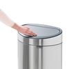 image:imageBrabantia PressTop Kitchen Trash Can with Flat Back  Brilliant Steel  106 Gallon  40L  Home Trash Can with SoftTouch StayOpen Lid amp Removable Inner Bucket  Flat Against Wall   Trash BagsPlatinum