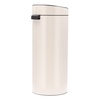 image:imageBrabantia PressTop Kitchen Trash Can with Flat Back  Brilliant Steel  106 Gallon  40L  Home Trash Can with SoftTouch StayOpen Lid amp Removable Inner Bucket  Flat Against Wall   Trash BagsSoft Beige