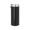 image:imageBrabantia PressTop Kitchen Trash Can with Flat Back  Brilliant Steel  106 Gallon  40L  Home Trash Can with SoftTouch StayOpen Lid amp Removable Inner Bucket  Flat Against Wall   Trash BagsMatt BlackMatt Steel