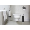 image:imageBrabantia Profile Toilet Brush and Holder Black FreestandingWallMounted Toilet Bowl Cleaner with Discreet Case Stand for BathroomBlack