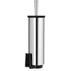 image:imageBrabantia Profile Toilet Brush and Holder Black FreestandingWallMounted Toilet Bowl Cleaner with Discreet Case Stand for BathroomBrilliant Steel