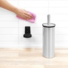 image:imageBrabantia Profile Toilet Brush and Holder Black FreestandingWallMounted Toilet Bowl Cleaner with Discreet Case Stand for BathroomMatt Steel