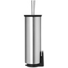 image:imageBrabantia Profile Toilet Brush and Holder Black FreestandingWallMounted Toilet Bowl Cleaner with Discreet Case Stand for BathroomMatt Steel