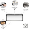 image:imageBrabantia Rectangular Fall Front Bread Box  White  Large Metal Front Opening Bread Store for Kitchen Countertop  Flat Top for Extra Storage Magnet Closing Lid  Fits 2 LoavesBrilliant Steel