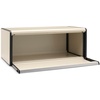 image:imageBrabantia Rectangular Fall Front Bread Box  White  Large Metal Front Opening Bread Store for Kitchen Countertop  Flat Top for Extra Storage Magnet Closing Lid  Fits 2 LoavesSoft Beige