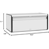 image:imageBrabantia Rectangular Fall Front Bread Box  White  Large Metal Front Opening Bread Store for Kitchen Countertop  Flat Top for Extra Storage Magnet Closing Lid  Fits 2 LoavesWhite