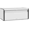 image:imageBrabantia Rectangular Fall Front Bread Box  White  Large Metal Front Opening Bread Store for Kitchen Countertop  Flat Top for Extra Storage Magnet Closing Lid  Fits 2 LoavesWhite