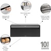 image:imageBrabantia Rectangular Fall Front Bread Box  White  Large Metal Front Opening Bread Store for Kitchen Countertop  Flat Top for Extra Storage Magnet Closing Lid  Fits 2 LoavesMatt Black